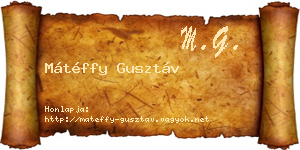 Mátéffy Gusztáv névjegykártya