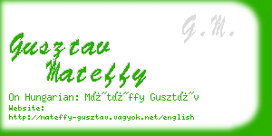 gusztav mateffy business card